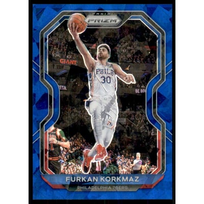 2020-21 Panini Prizm Prizms Blue Ice #160 Furkan Korkmaz