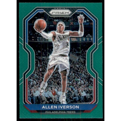 2020-21 Panini Prizm Prizms Green #19 Allen Iverson