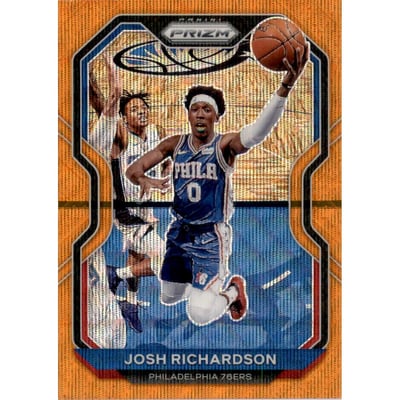 2020-21 Panini Prizm Prizms Orange Wave #136 Josh Richardson