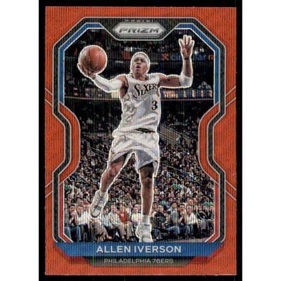 2020-21 Panini Prizm Prizms Ruby Wave #19 Allen Iverson