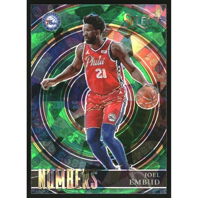 2020-21 Select Numbers Prizms Green #21 Joel Embiid