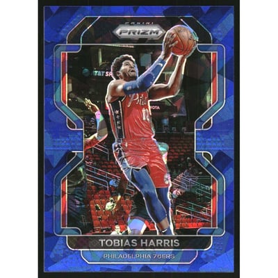 2021-22 Panini Prizm Prizms Blue Ice #145 Tobias Harris