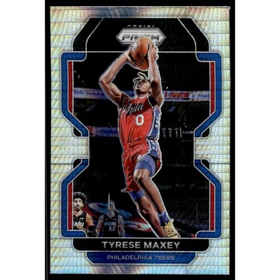 2021-22 Panini Prizm Prizms Hyper #28 Tyrese Maxey