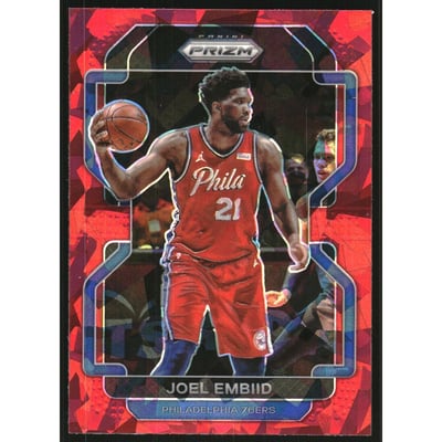 2021-22 Panini Prizm Prizms Red Ice #176 Joel Embiid