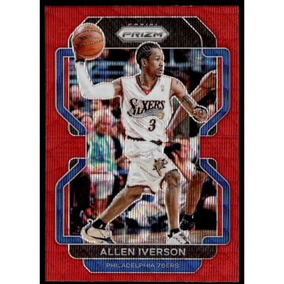 2021-22 Panini Prizm Prizms Ruby Wave #255 Allen Iverson