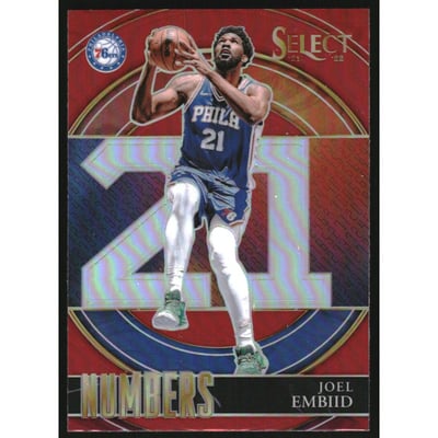 2021-22 Select Numbers Prizms Red #11 Joel Embiid