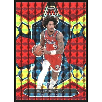 2023-24 Panini Mosaic Mosaic Choice Fusion Red and Yellow #58 Kelly Oubre Jr.