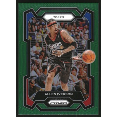 2023-24 Panini Prizm Prizms Green #184 Allen Iverson