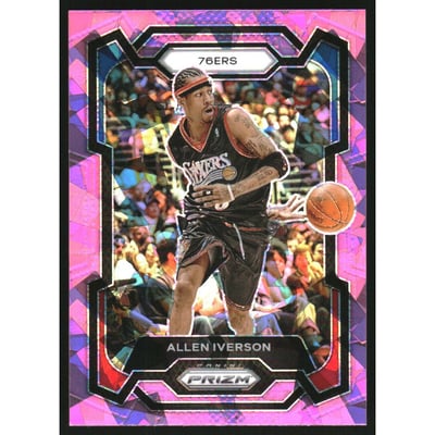 2023-24 Panini Prizm Prizms Pink Ice #184 Allen Iverson