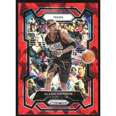 2023-24 Panini Prizm Prizms Red Ice #184 Allen Iverson