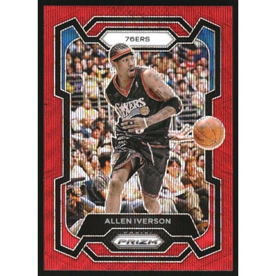 2023-24 Panini Prizm Prizms Ruby Wave #184 Allen Iverson