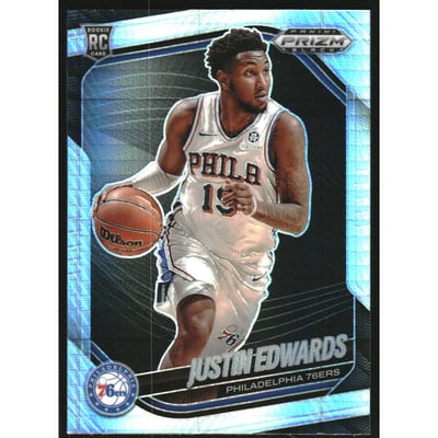 2024-25 Panini Prizm Black Prizms Hyper #215 Justin Edwards