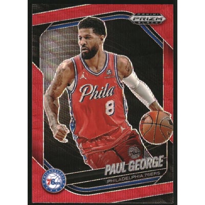 2024-25 Panini Prizm Black Prizms Ruby Wave #110 Paul George