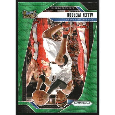 2024-25 Panini Prizm Prizms Green Wave #291 Allen Iverson