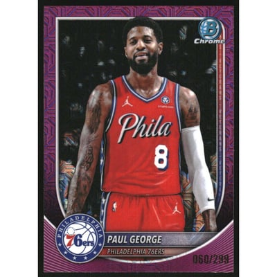 2025-26 Bowman Chrome Fuchsia Mojo Refractors #BCV154 Paul George