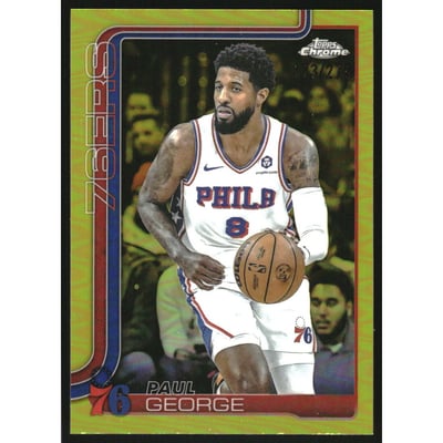 2025-26 Topps Chrome Yellow Refractors #171 Paul George