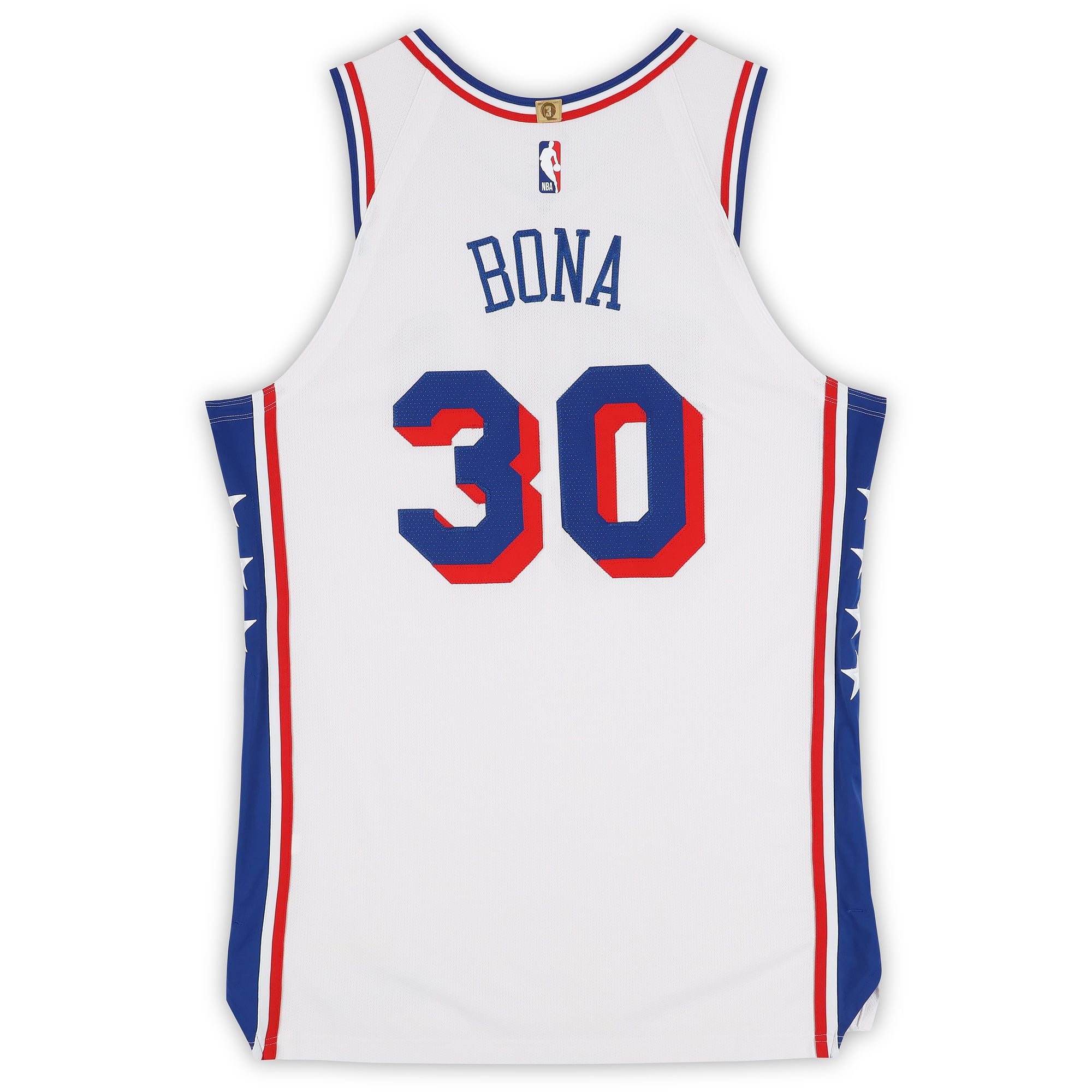 Adem Bona Philadelphia 76ers Game-Used #30 White Nike Jersey vs. Boston Celtics on April 21, 2026 - Size 52+4