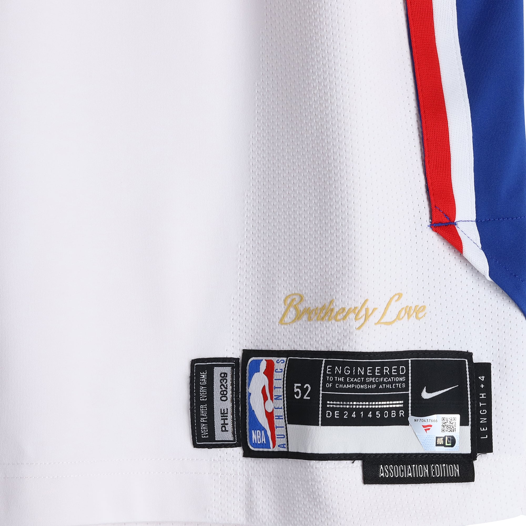 Adem Bona Philadelphia 76ers Game-Used #30 White Nike Jersey vs. Boston Celtics on April 21, 2026 - Size 52+4