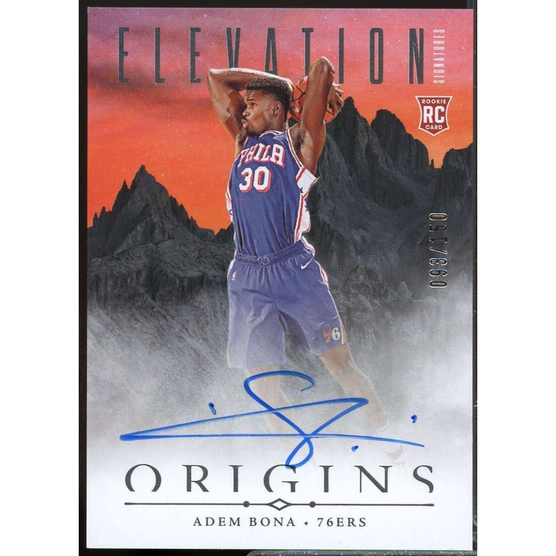 Adem Bona Rookie Card 2024-25 Panini Origins Elevation Autograph 
