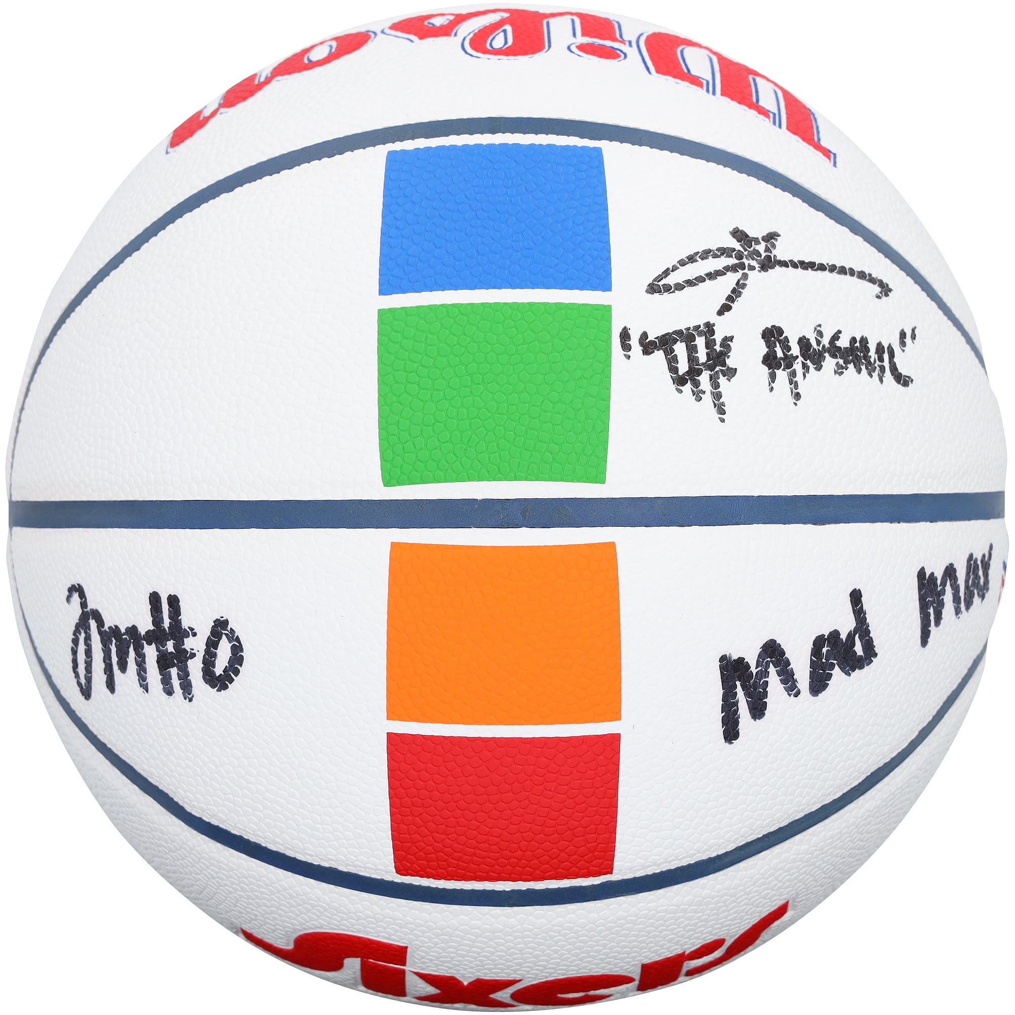 Allen Iverson & Tyrese Maxey Philadelphia 76ers Autographed Wilson 2024-25 City Edition Basketball with Multiple Inscriptions