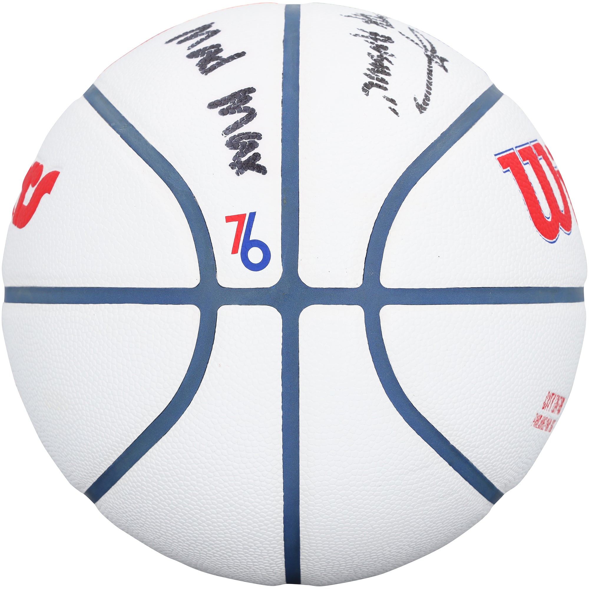 Allen Iverson & Tyrese Maxey Philadelphia 76ers Autographed Wilson 2024-25 City Edition Basketball with Multiple Inscriptions