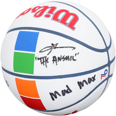 Allen Iverson & Tyrese Maxey Philadelphia 76ers Autographed Fanatics Authentic Wilson 2024-25 City Edition Basketball with Multiple Inscriptions