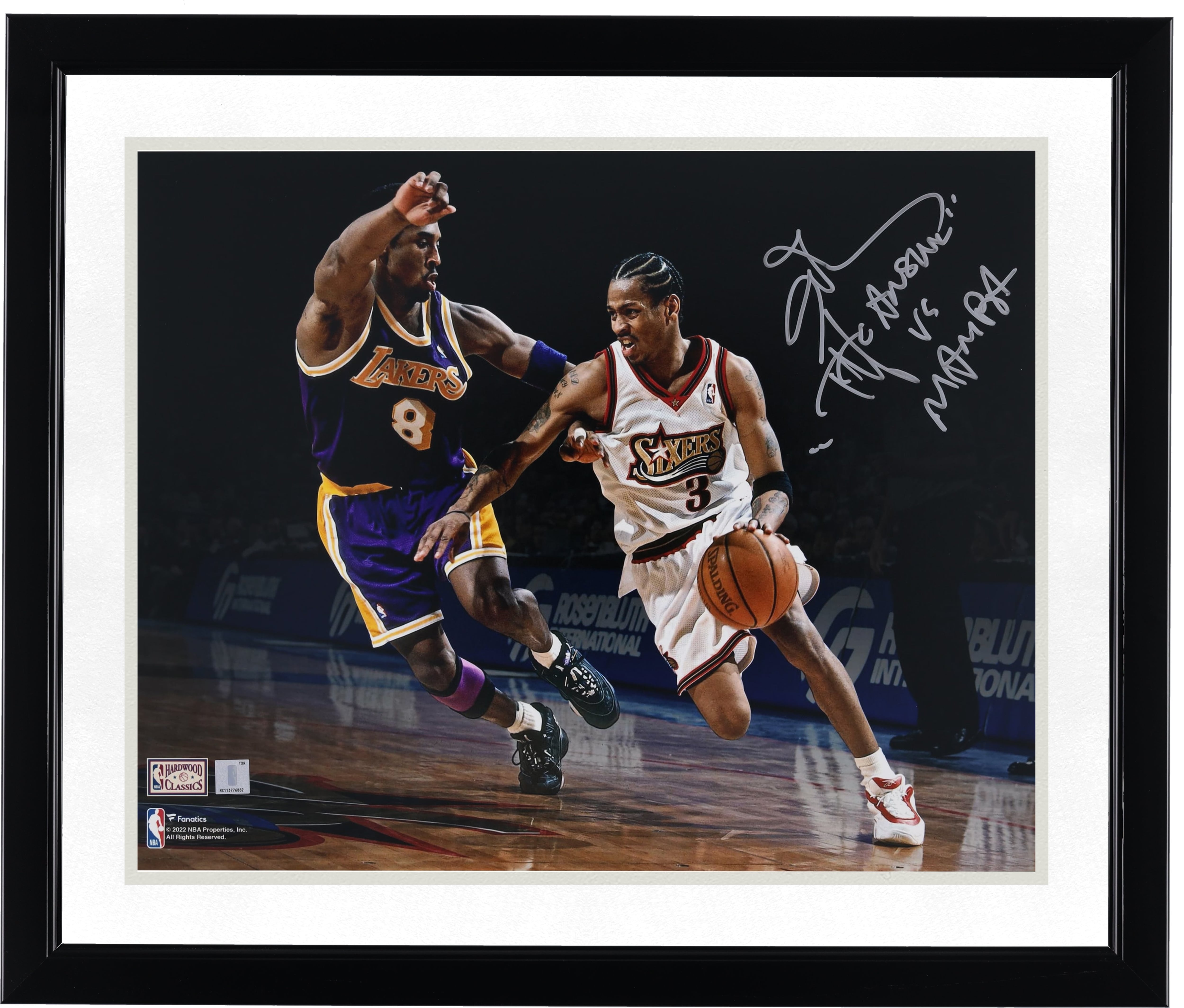 Allen Iverson Philadelphia 76ers Autographed 16" x 20" 76ers Vs. Kobe Bryant Photograph with ''The Answer vs Mamba'' Inscription