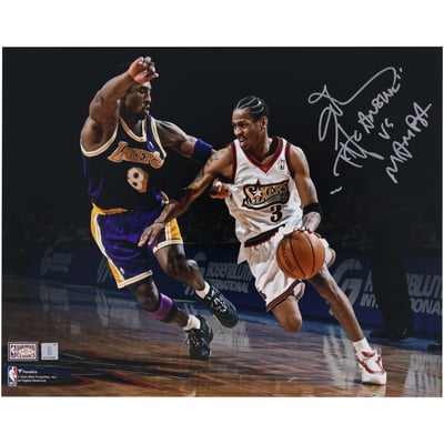 Allen Iverson Philadelphia 76ers Autographed Fanatics Authentic 16" x 20" 76ers Vs. Kobe Bryant Photograph with ''The Answer vs Mamba'' Inscription
