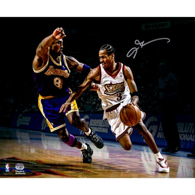 Allen Iverson Philadelphia 76ers Fanatics Authentic Autographed 16" x 20" vs. Kobe Photograph