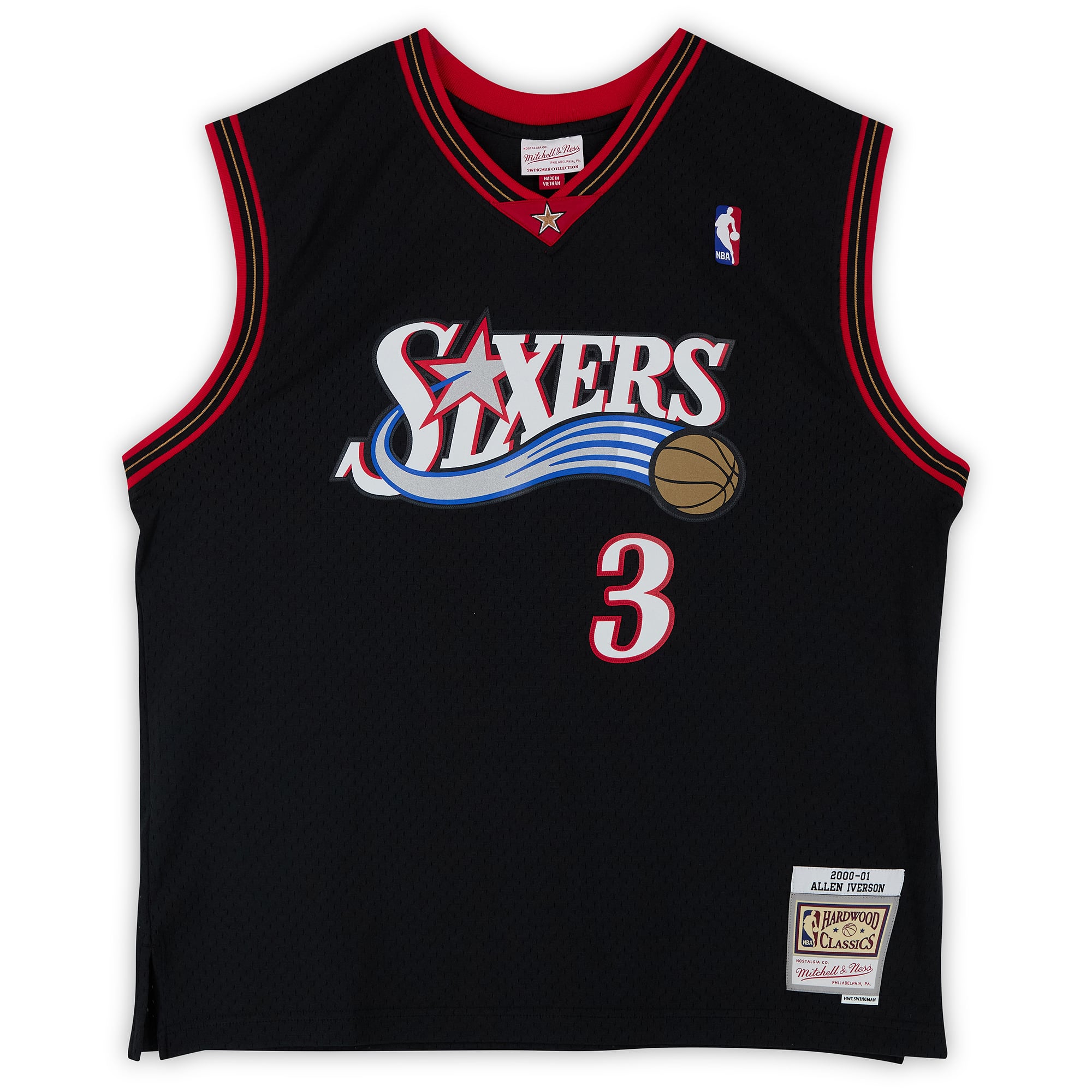 Allen Iverson Philadelphia 76ers Autographed Black Mitchell & Ness 2000 Swingman Jersey with Multiple Inscriptions - Limited Edition of 10