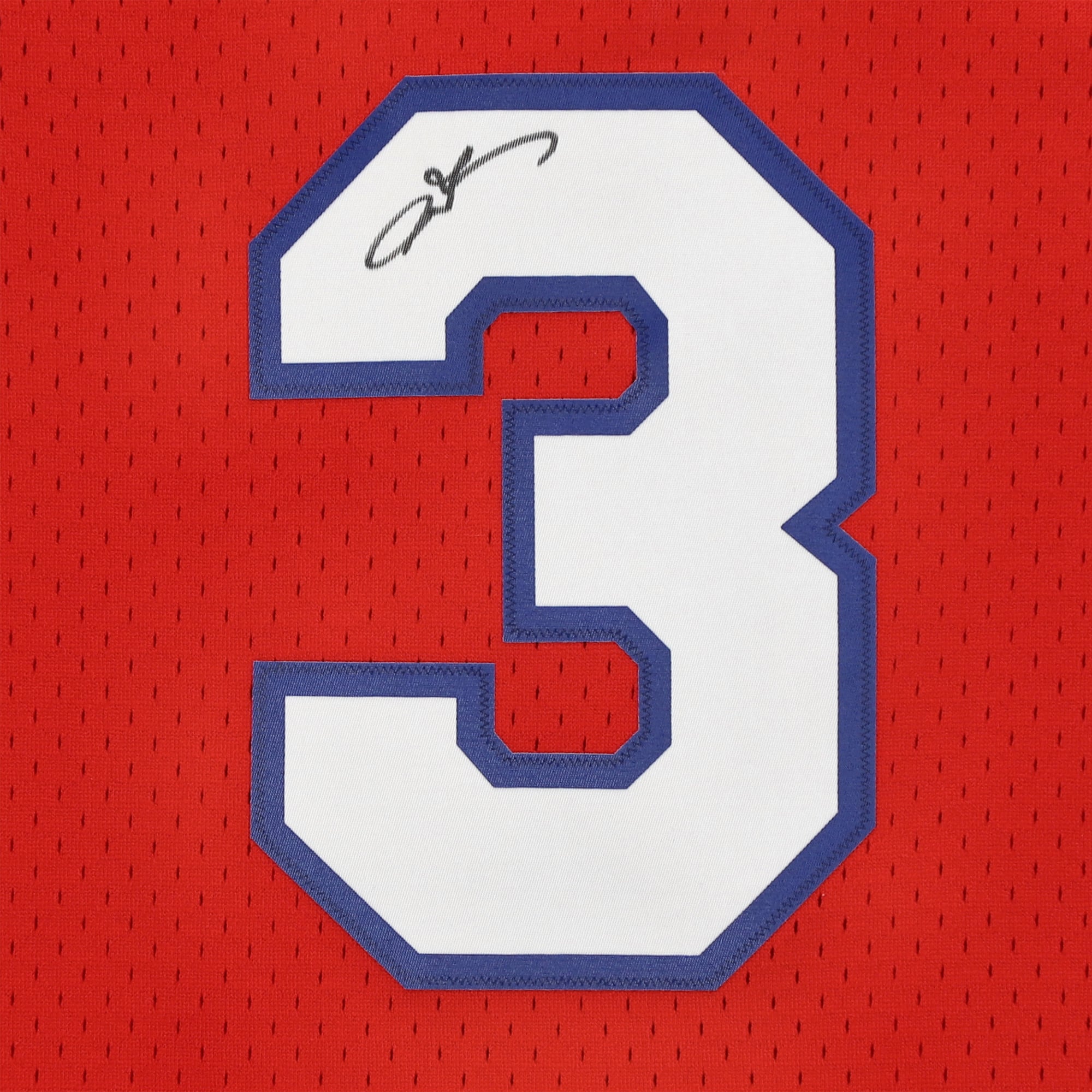 Maillot Swingman rouge Mitchell & Ness 2002-03 autographié par Allen Iverson des Philadelphia 76ers