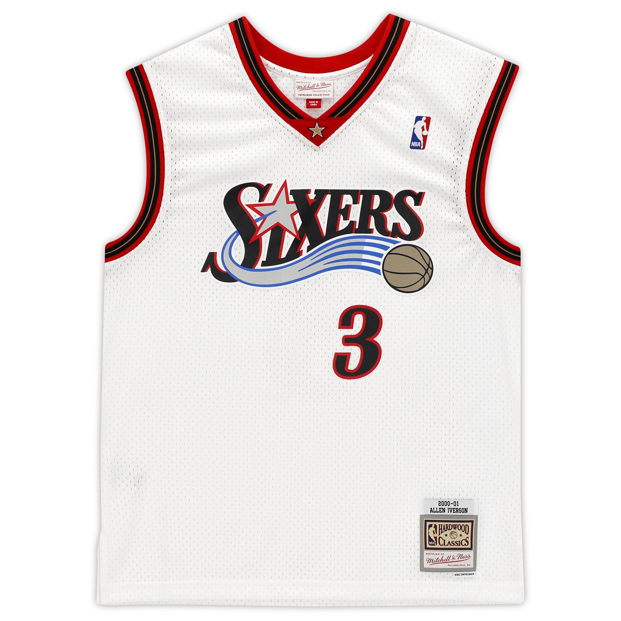 Allen Iverson Philadelphia 76ers Autographed Mitchell & Ness White 2000-01 Swingman Jersey