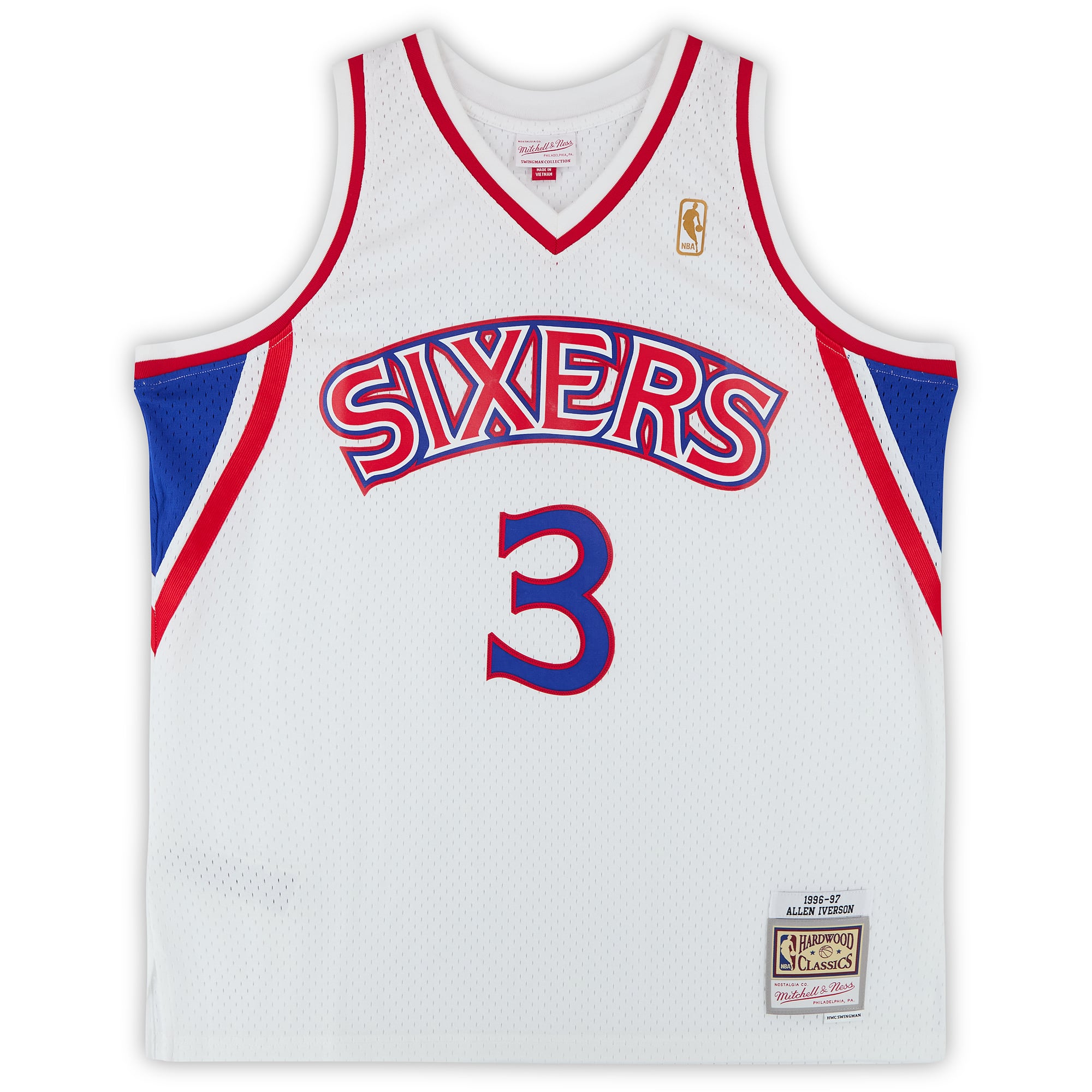 Allen Iverson Philadelphia 76ers Autographed White Mitchell & Ness 1996 Swingman Jersey with Multiple Inscriptions - Limited Edition #5/5