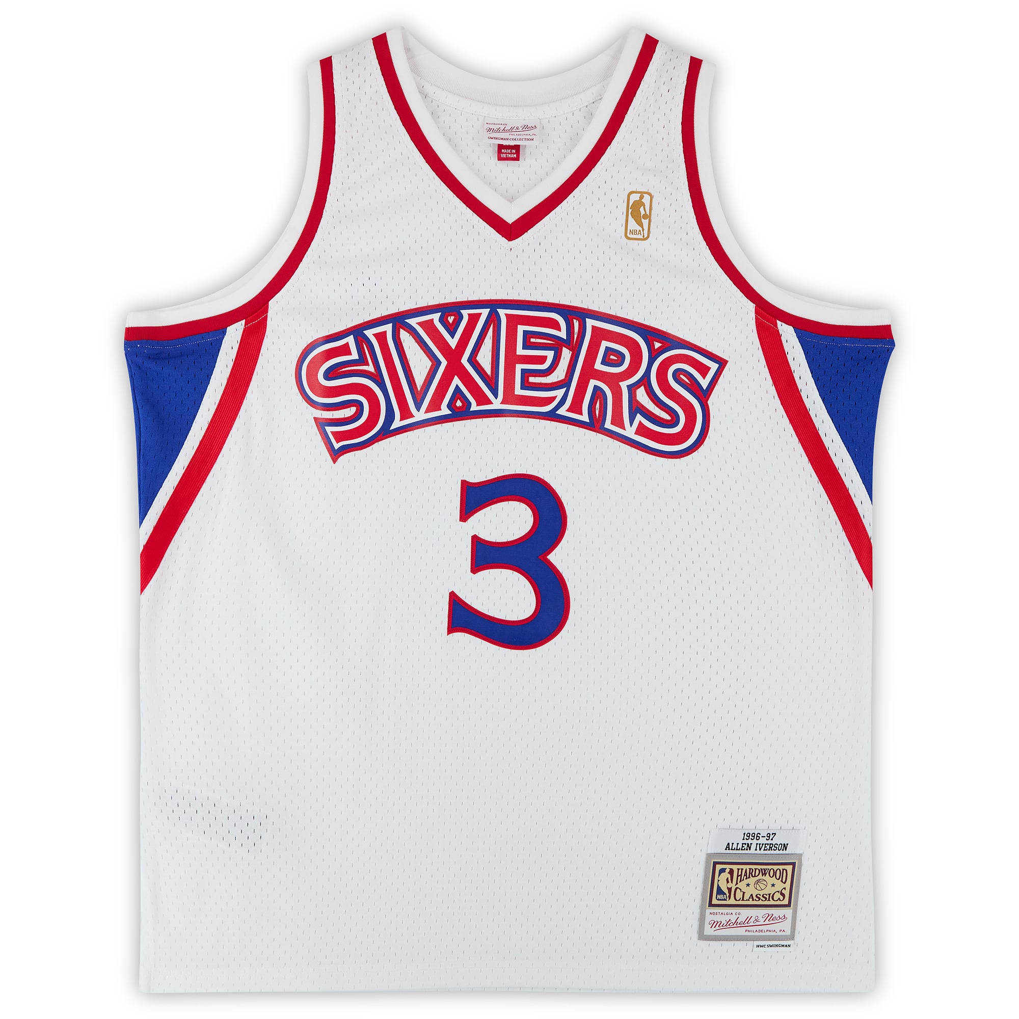 Allen Iverson Philadelphia 76ers Autographed White Mitchell & Ness 1996 Swingman Jersey with Multiple Inscriptions - Limited Edition of 5