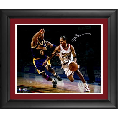 Allen Iverson Philadelphia 76ers Fanatics Authentic Framed Autographed 16" x 20" vs. Kobe Photograph
