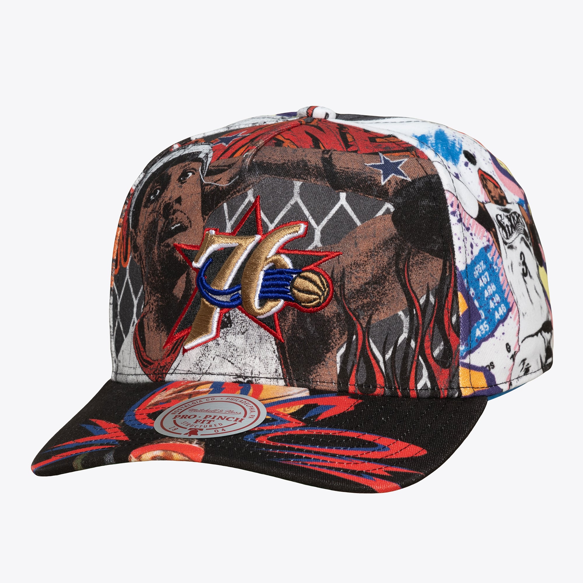 Allen Iverson Philadelphia 76ers Hardwood Classics My Tee Pro Pinch Snapback Hat