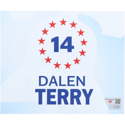 Dalen Terry Philadelphia 76ers Fanatics Authentic Player-Issued #14 White Nameplate from the 2025-26 NBA Season  