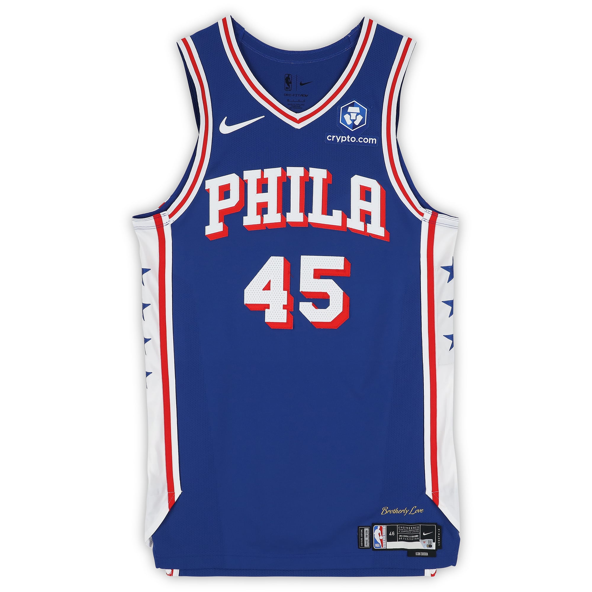 Hunter Sallis Philadelphia 76ers Player-Issued #45 Royal Jersey from the 2025-26 NBA Season - Size 46+4