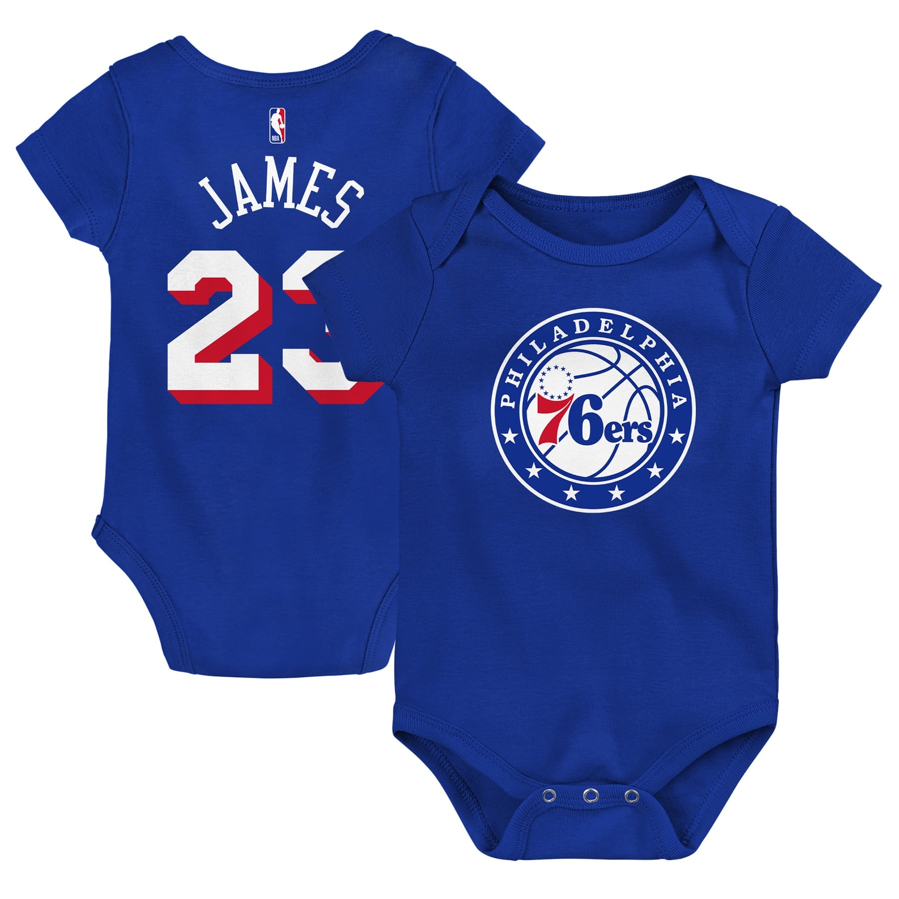 Infant Outerstuff LeBron James Royal Philadelphia 76ers Icon Name & Number Bodysuit