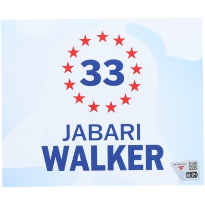 Jabari Walker Philadelphia 76ers Fanatics Authentic Player-Issued #33 White Nameplate from the 2025-26 NBA Season  