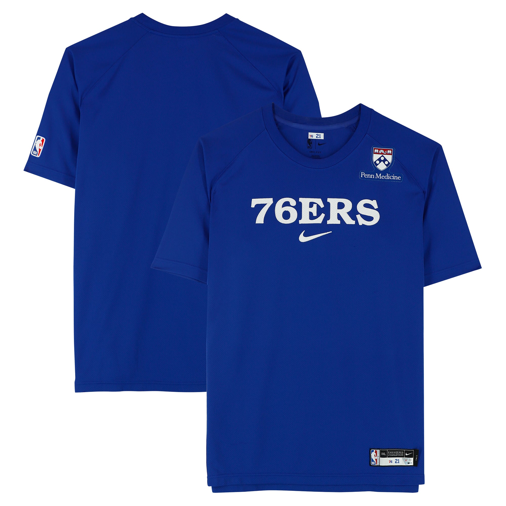 T-shirt Nike bleu porté par Joel Embiid (Philadelphia 76ers) lors de la saison NBA 2025-2026 - Taille 2XLT