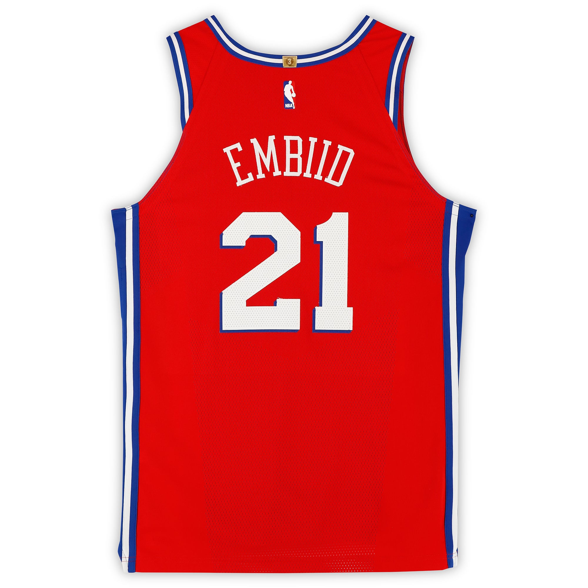 Joel Embiid Philadelphia 76ers Player-Issued #21 Red Jersey from the 2017-18 NBA Season - Size 52+2