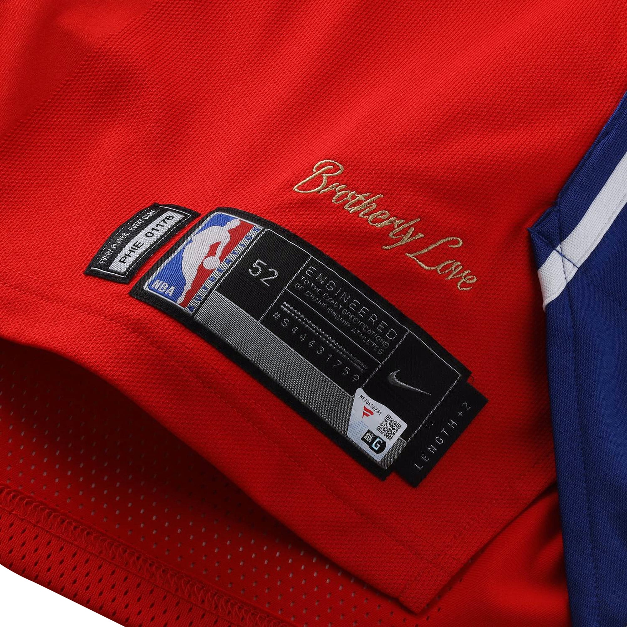 Joel Embiid Philadelphia 76ers Player-Issued #21 Red Jersey from the 2017-18 NBA Season - Size 52+2