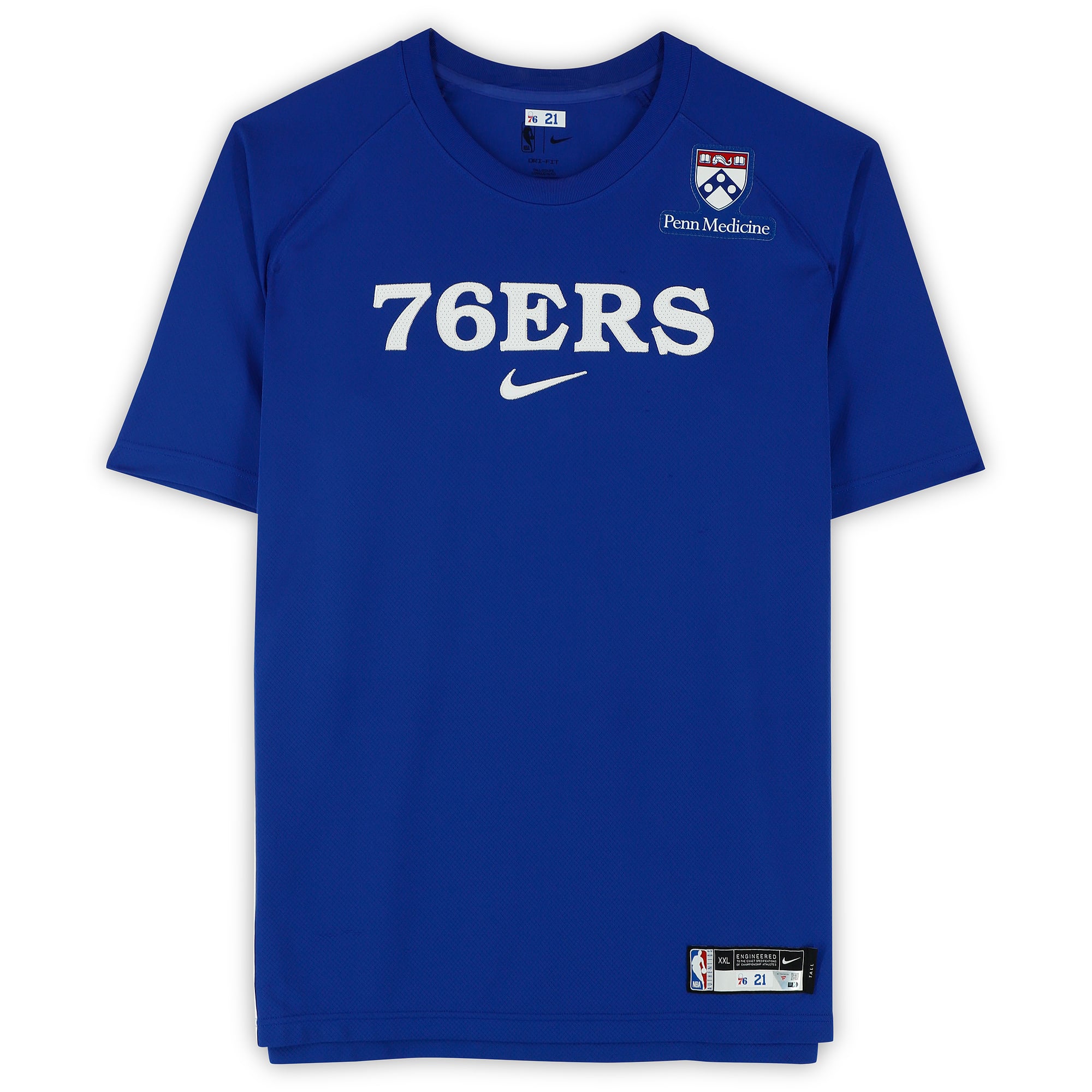 Joel Embiid Philadelphia 76ers Player-Issued Royal Nike T-Shirt from the 2025-26 NBA Season - Size 2XLT