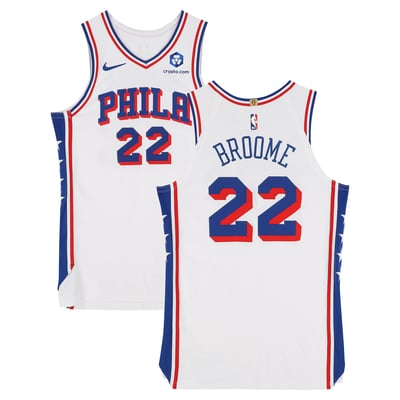 Johni Broome Philadelphia 76ers Fanatics Authentic Player-Issued #22 White Nike Jersey from the 2025-26 NBA Season - Size 50+4