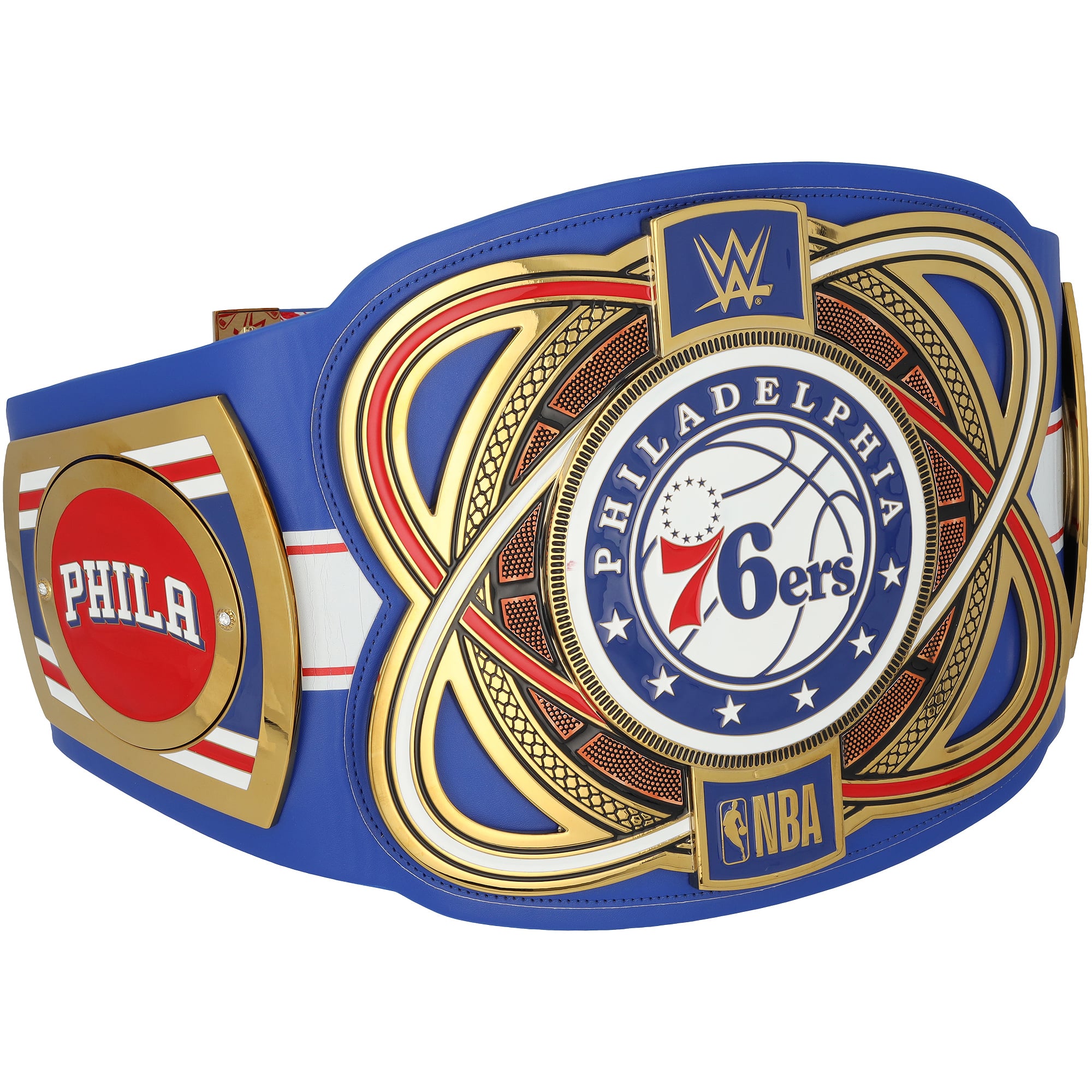 Julius Erving & Allen Iverson Philadelphia 76ers Autographed WWE Legacy Title Belt with "HOF" Inscriptions
