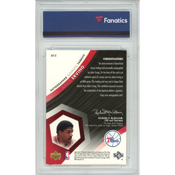 Julius Erving Philadelphia 76ers Autographed 2005 Upper Deck SP 