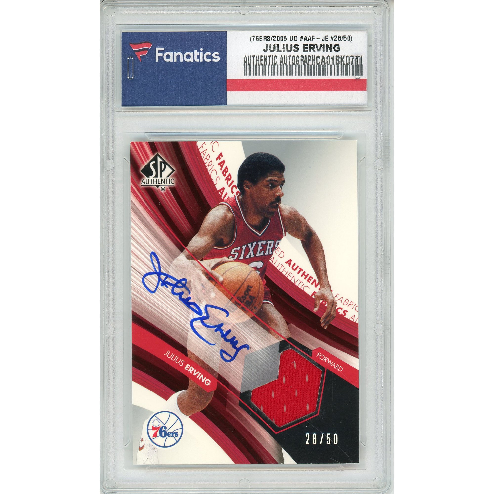 Julius Erving Philadelphia 76ers Autographed 2005 Upper Deck SP 