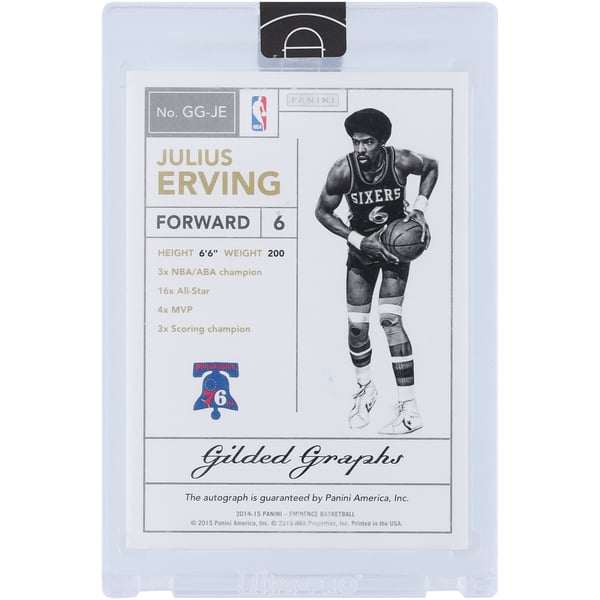 Julius Erving Philadelphia 76ers Autographed 2014-15 Panini 