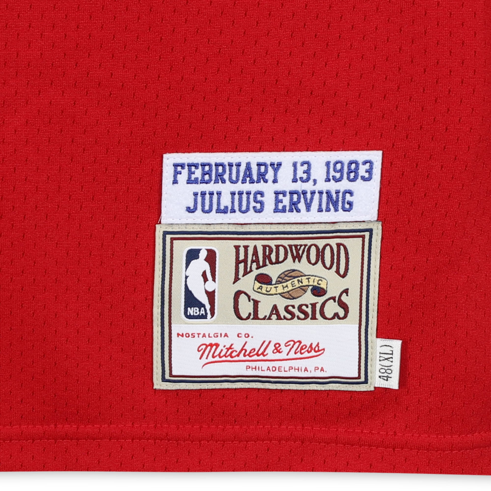 Julius Erving Philadelphia 76ers Autographed Red Mitchell & Ness 1982-83 Hardwood Classics Swingman Jersey with "83 All-Star MVP" Inscription
